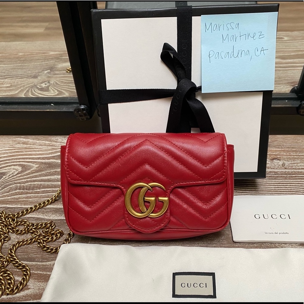 ❌SOLD❌ GG Marmont matelassé leather super mini bag - Picture 1 of 8